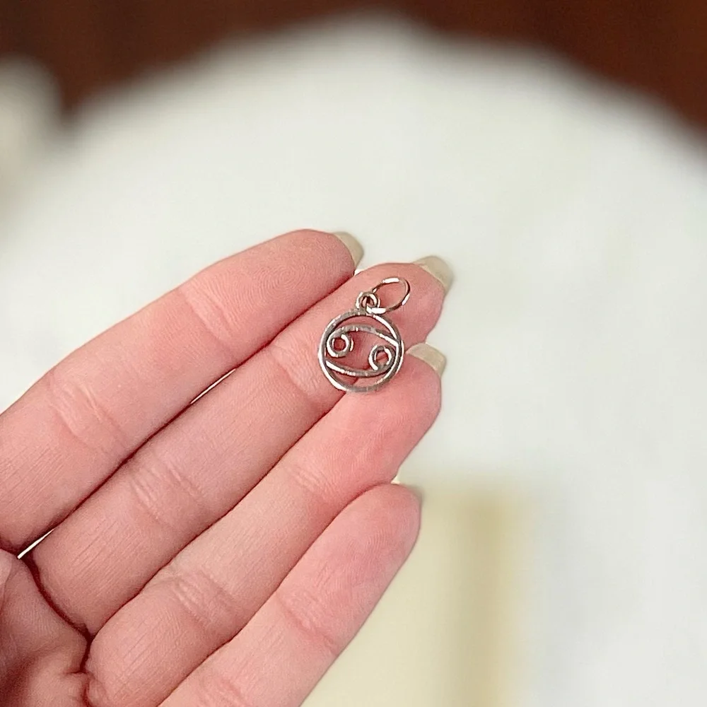 Silver Cancer Zodiac Charm